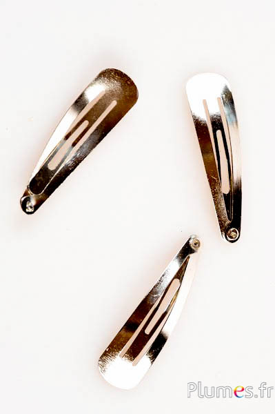 Barrettes  - 50 mm x 6 mm - argenté